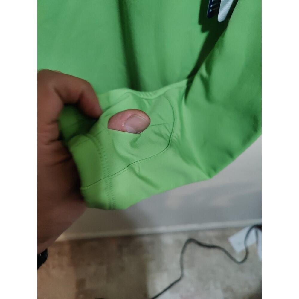 Asics Women's Pullover Training Jacket Green Size Medium Sleeve Thumb Holes - Picture 12 of 16